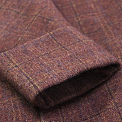 Vintage Thicken Wool Blends Hooded Long Sleeve Plaid Embroidery Coats