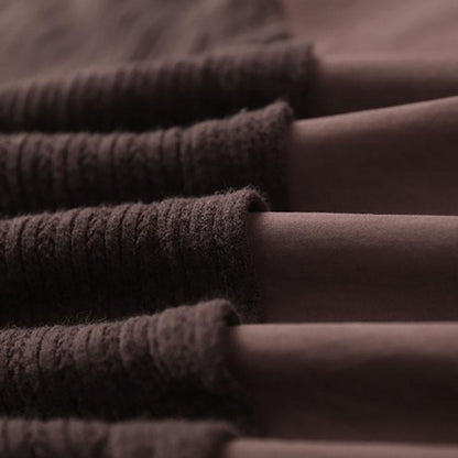 Buykud Batwing Sleeve Spliced Loose Warm Shirt