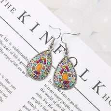 Vintage Drop-shaped Long Oil Dropping Earrings