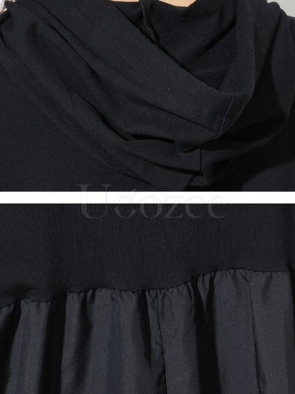 Loose BF Style Hooded Long Shirt Dress