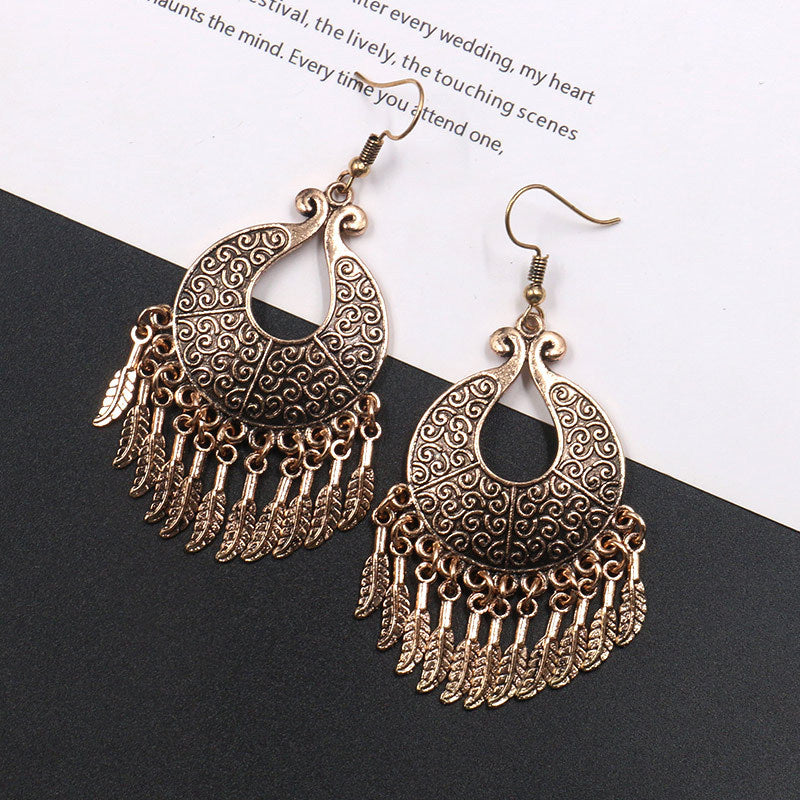 Earrings creative leaves Tassel Earring