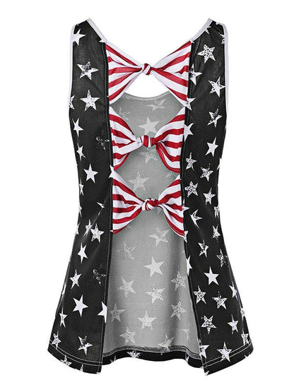 Flag Printed Backless Tank