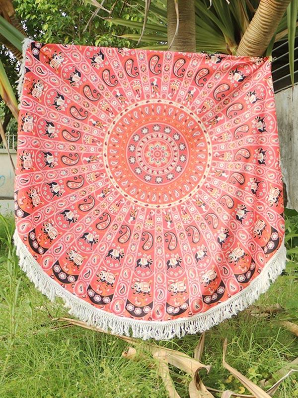 Bohemia Tasseled Round Beach Mat