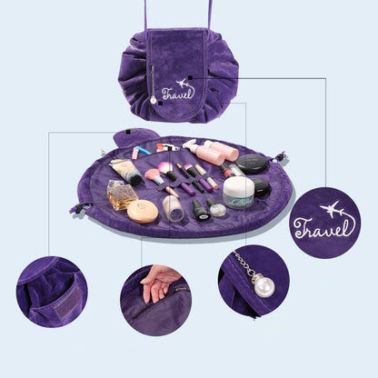 Large Capacity Velvet Drawstring Makeup Bags Travel Cosmetic Organizer