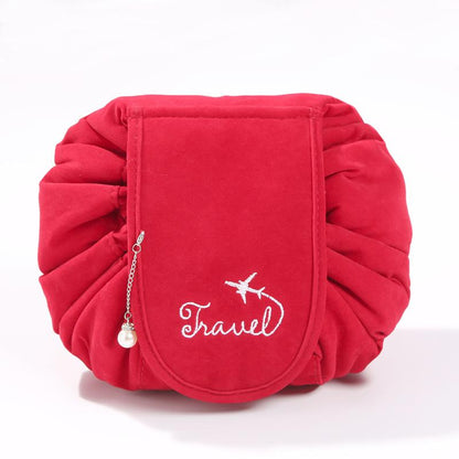 Large Capacity Velvet Drawstring Makeup Bags Travel Cosmetic Organizer
