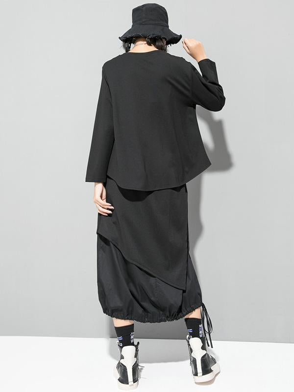 Original Irregularity Solid T-Shirts Tops