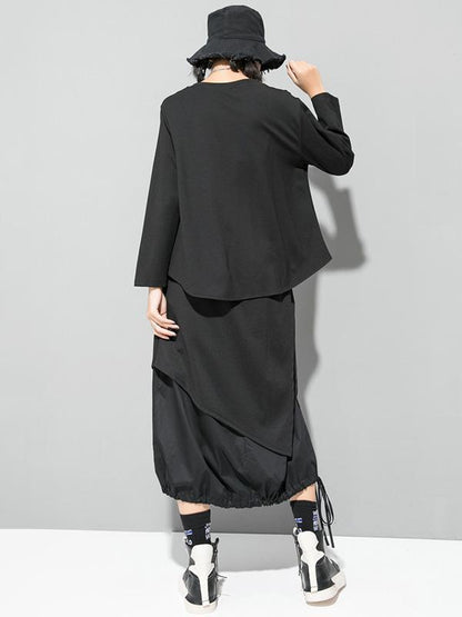 Original Irregularity Solid T-Shirts Tops