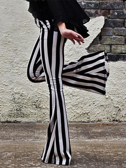 Striped Bell-bottom Casual Pants