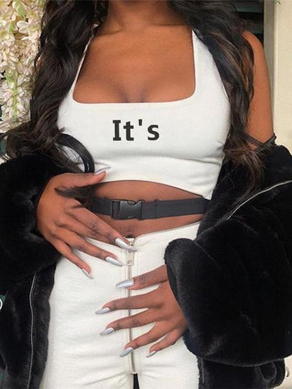 Sexy Printed Sports Crop Tee