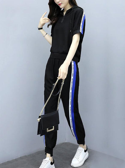 Short Sleeves T-Shirt + Loose Pants Sport Suit