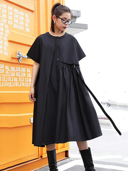 Loose Belt Split-joint Dress
