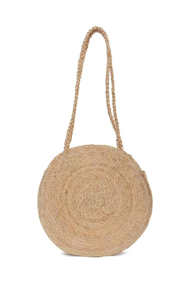 Bohemian round straw bag shoulder Lafite straw bag