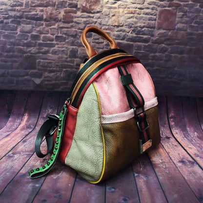 Leather Vintage Women's handbag hand painted shoulder bag