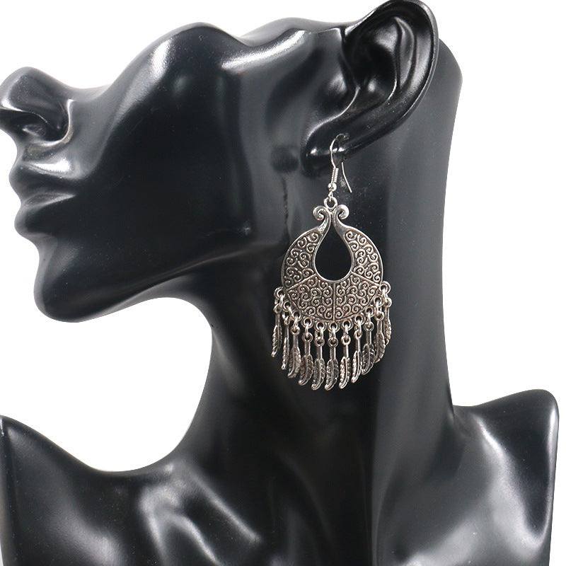 Earrings creative leaves Tassel Earring