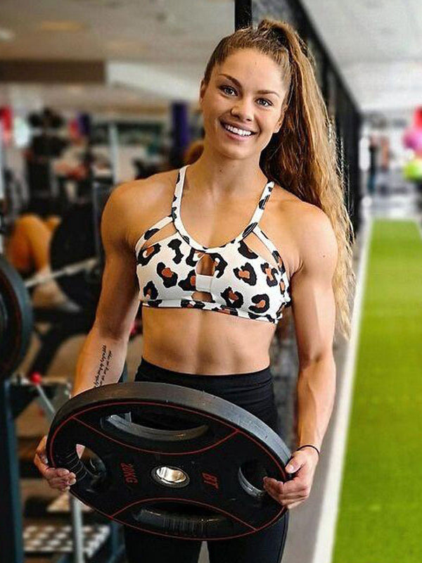 Leopard Cut Out Sports Bra