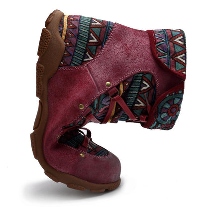 Outdoor leather comfortable flat women's boots