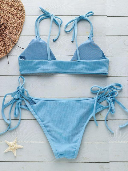 Solid Bandage Bikinis Swimwear