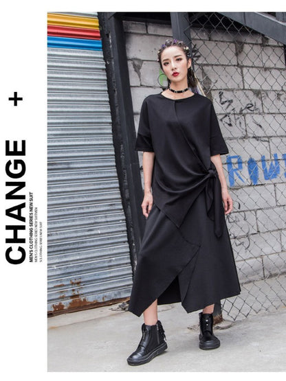 CASUAL A-LINE CROPPED SPLIT-FRONT SKIRT