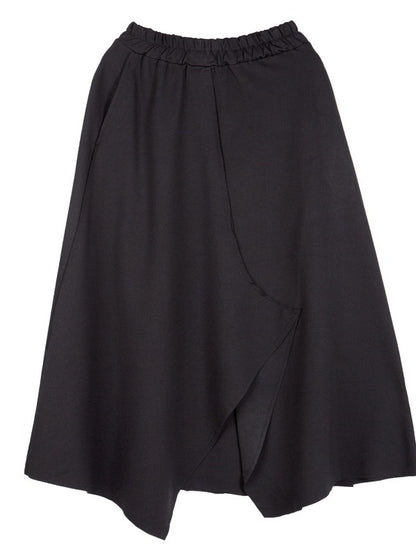 CASUAL A-LINE CROPPED SPLIT-FRONT SKIRT