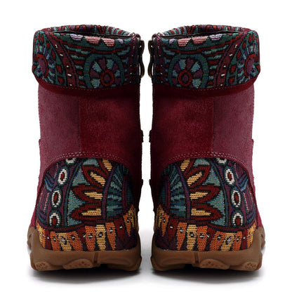 Outdoor leather comfortable flat women's boots