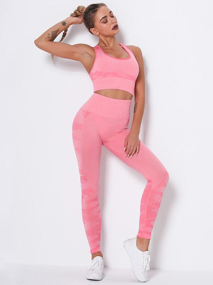 Camouflage Wrap High-Waisted High Elasticity  Yoga Suits