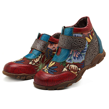 Outdoor Leisure Ladies'Leather Stitching Super Comfortable Flat Bottom Women's Boots