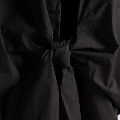 Buykud Turn-down Collar Lacing Bowknot Casual Shirt