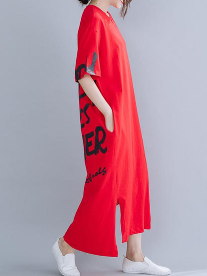 New Loose Oversize  Lettre Printed Dress