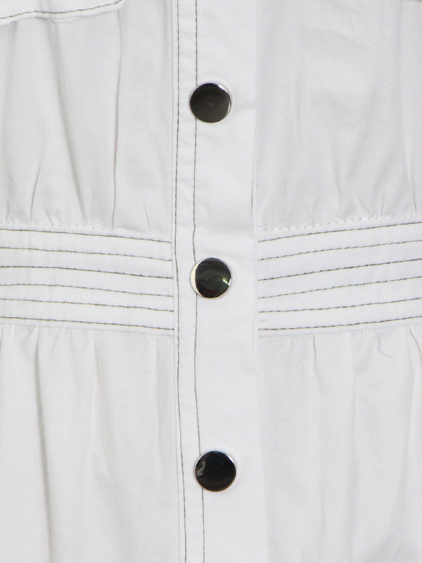 Original Lapel Split-Joint Buttoned Bishop Sleeve Maxi Dress