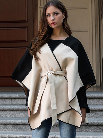 Split-joint Belted Woolen Batwing Outwear