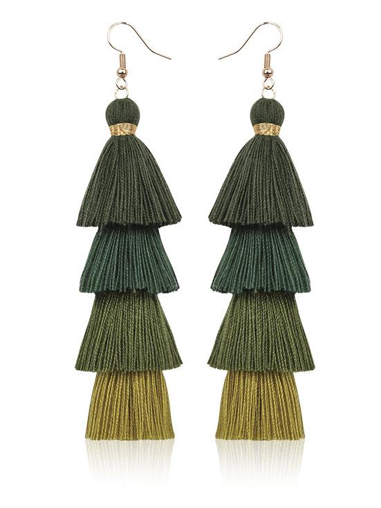Pinecone Colorful Tasseled Bohemia Earrings