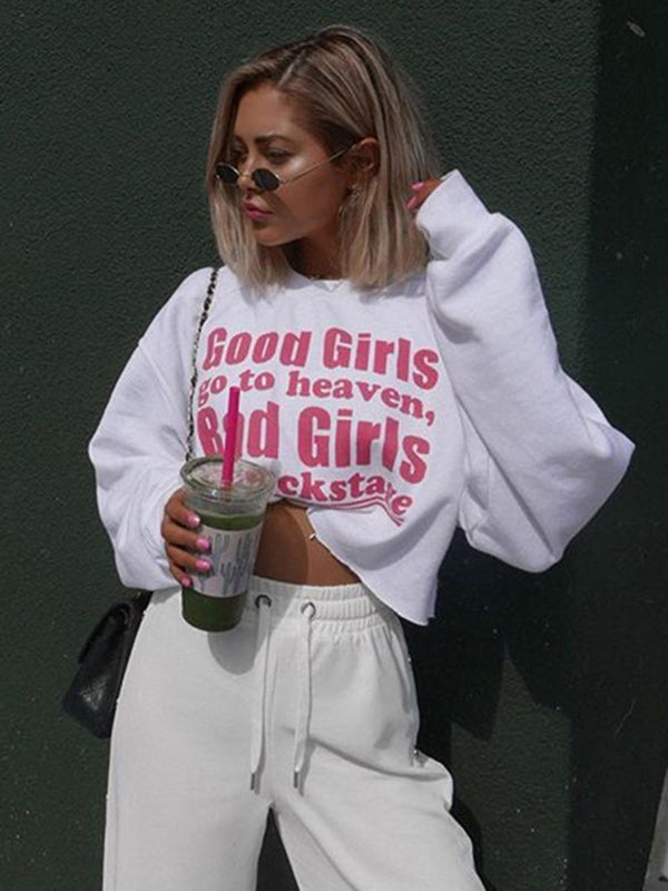 Casual Letter Print Sweat Shirts