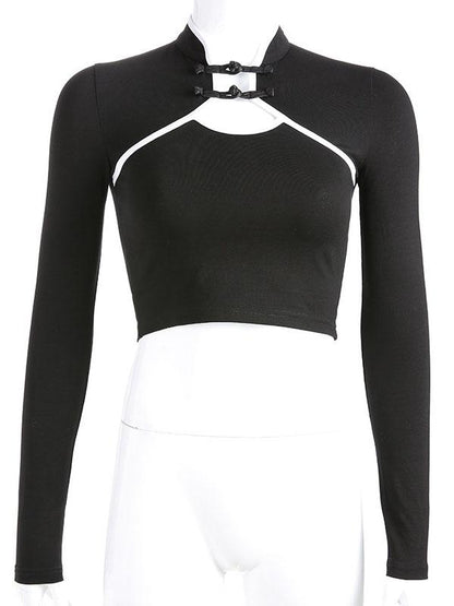 Vintage Chinese Style Mandarin Collar T-Shirt