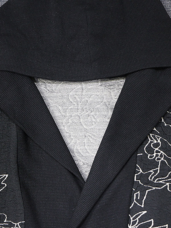Vintage Loose Irregular Floral Printed Hooded Outwear