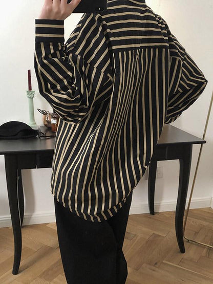 Vintage Stripes Loose Fashion Blouse Top