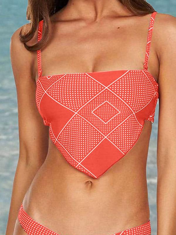 Sexy Belly Pocket Knotted Split Type Bikini Swimsuit