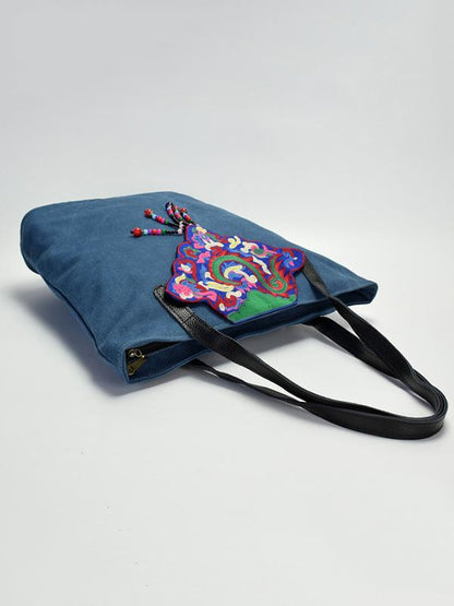 Canvas Embroiered Vintage Tote Bag