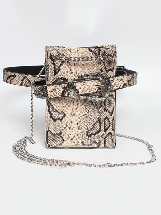 Snake Pattern Strap Change Purse