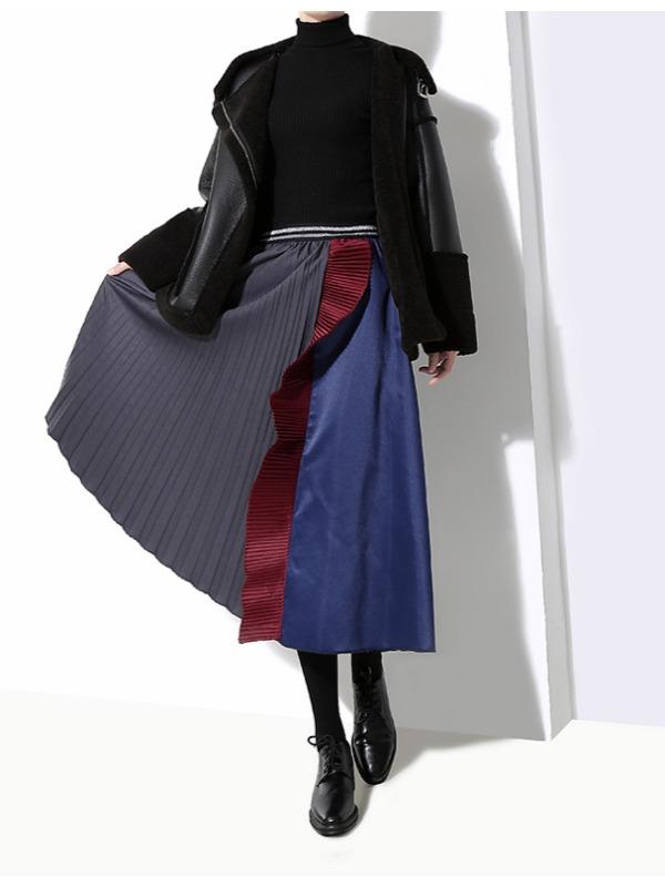 Split-Joint Ruffled  A-Line Skirt