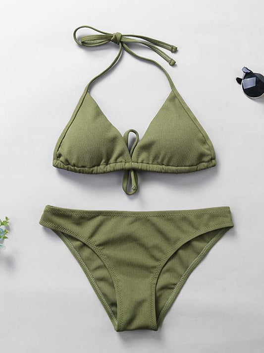 Solid Bandage Bikinis Swimwear