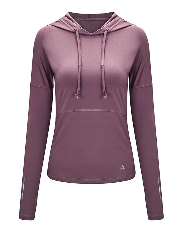 Solid Quick Dry Zipper Hooded Sports Hoodies&Sweatshirt
