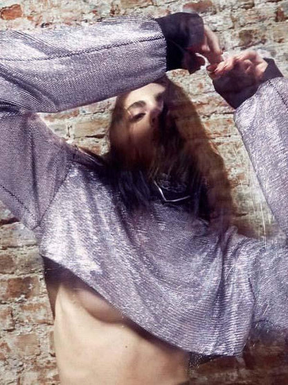 Sequinned Hooded Loose Hoodies