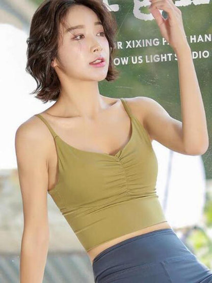 Spaghetti-neck Crop Yoga Tanks