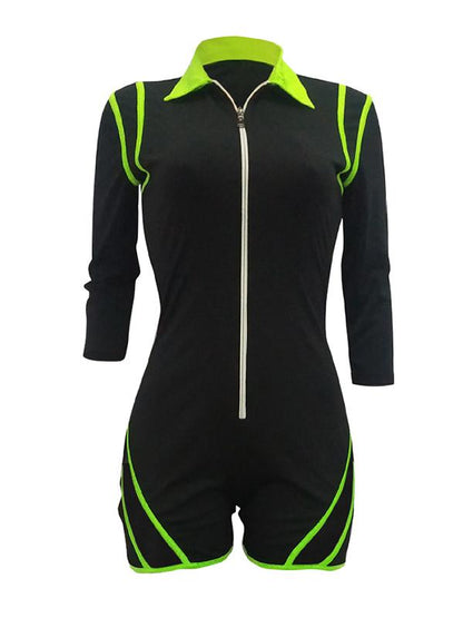 Mesh See-through Zipper Jumpsuits