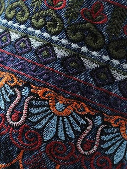 Embroidered Jean Pants Bottoms