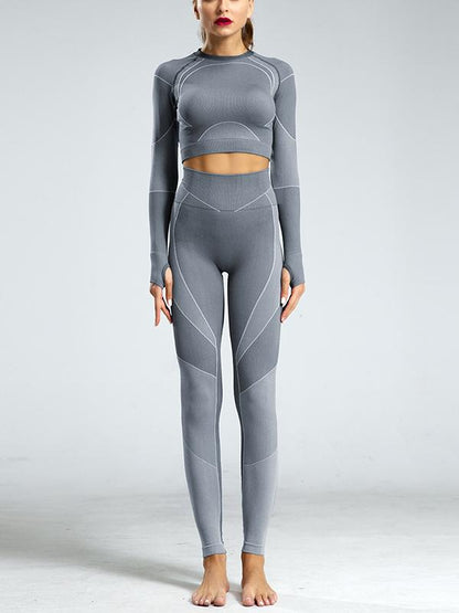 Long Sleeve Gym Sport Hoodie And Leggings Suit