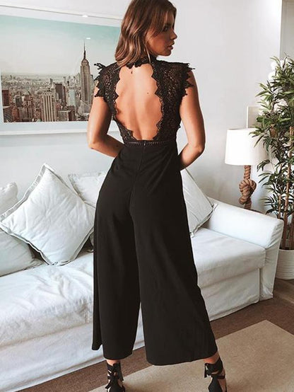 Fashion Lace Wide Leg Jumpsuit