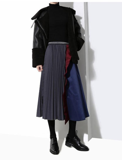 Split-Joint Ruffled  A-Line Skirt