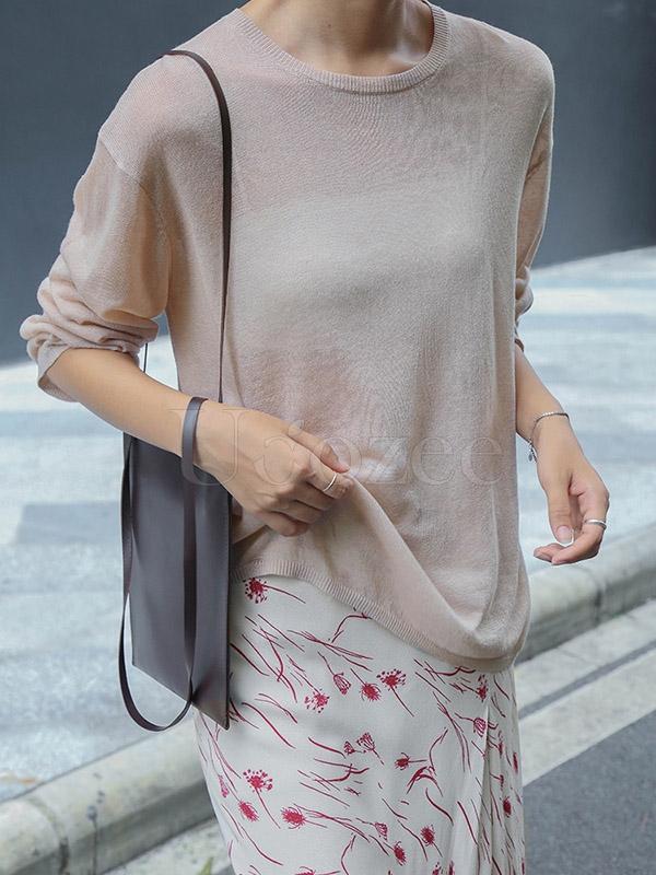 Casual Solid Light Maturity Knitwear