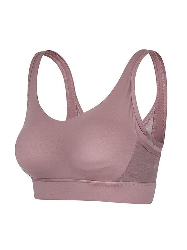 Solid Shockproof Breathable Sports Bra